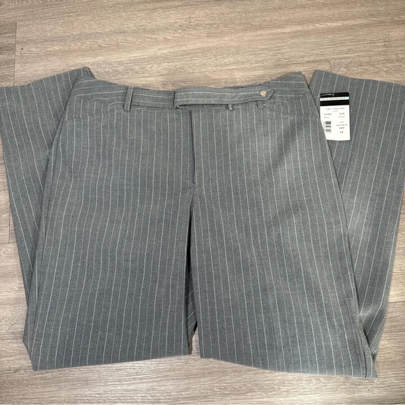 Requirements Gray and Pink Pinstripe Pants - Picture 1 of 3